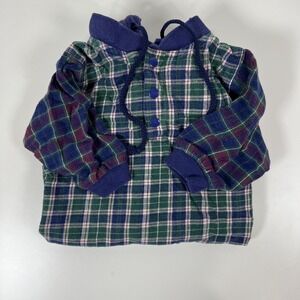 Vintage Y2K 90's Little Arizona Jean Company Plaid Flannel Romper. 18 Month